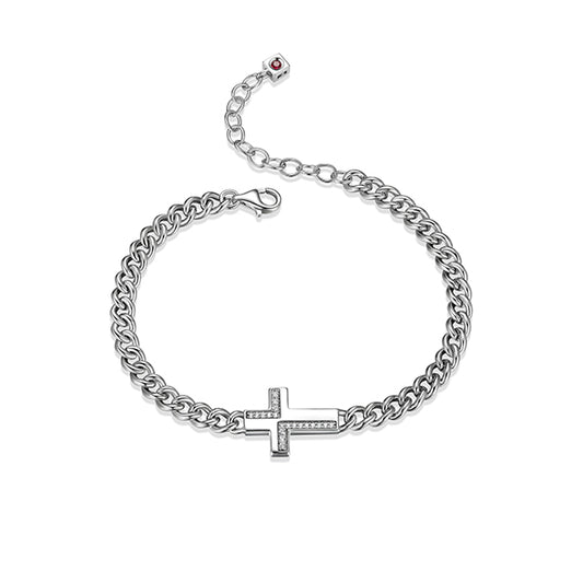 Best Motif Cross Curb Chain Bracelet
