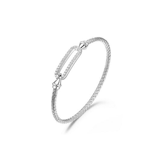 Charles Garnier Paperclip Woven Tube Hook Bangle