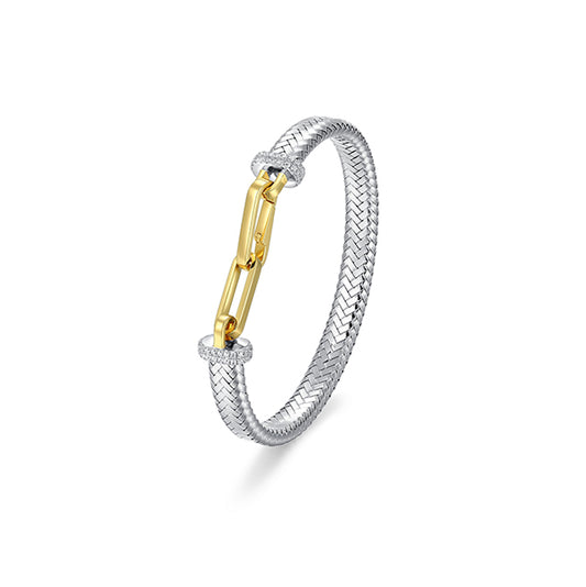 Charles Garnier Crisscross CZ Cuff Bangle