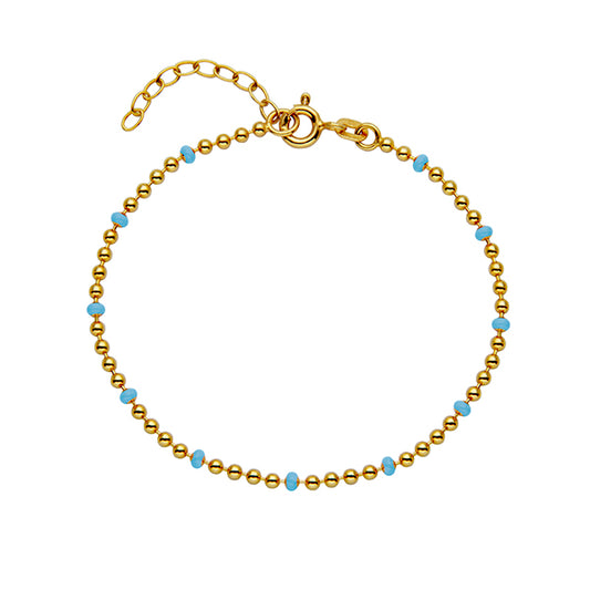 Elegant Enamel Bead Chain Bracelet
