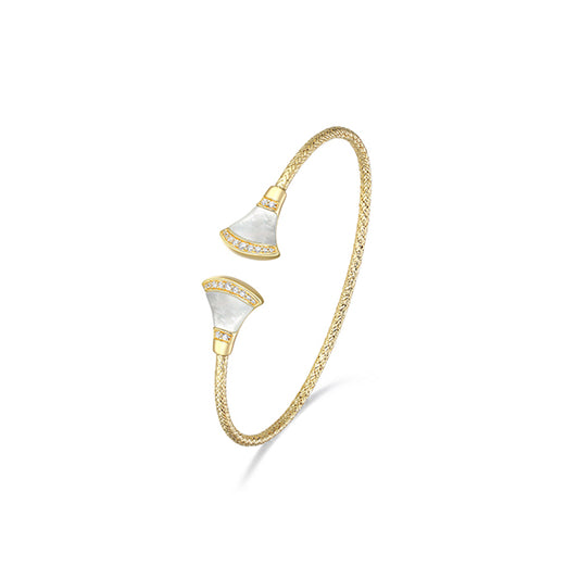 Elegant Sterling Silver Fanflare Bangle Bracelet
