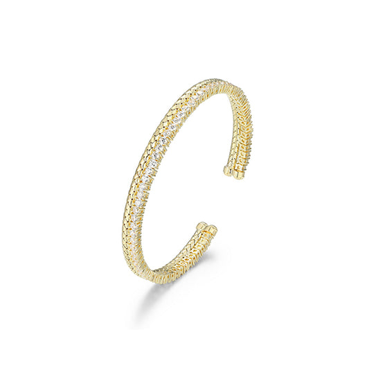 Elegant Gleam Mesh Cuff Bangle