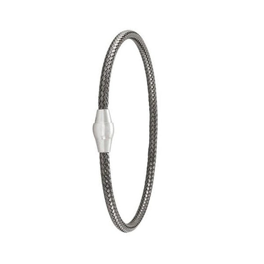 Charcoal-Round-Snake-Sterling-Silver-Fashion-bangle-with-magnetic-clasp