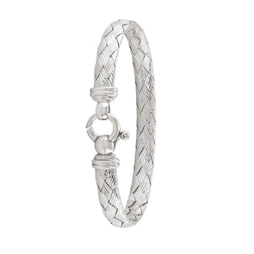 Elegant Silver Finished Sterling Silver Fashion Bangle