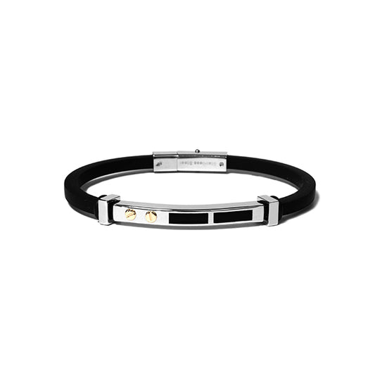 Elegant Stainless Steel and Rubber Bracelet