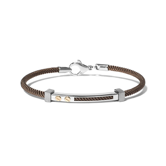 Brown Stainless Steel Thin Cable Wire Bracelet