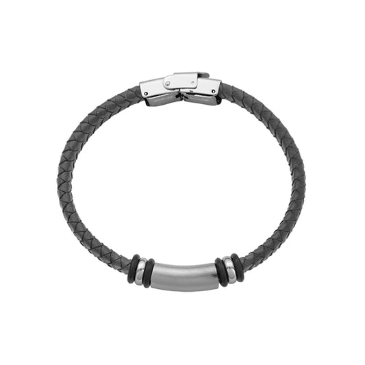 Best Black Leather Bracelet with Steel Design