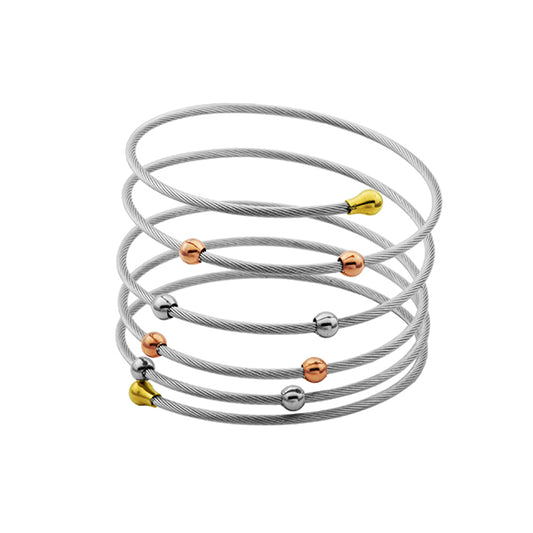 Elegant Spiral Cable Bracelet for Women