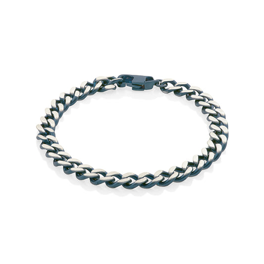 Elegant Two-Tone Fancy Curb Chain Bracelet