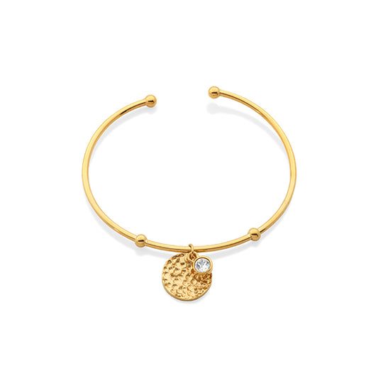 CJ Steelx Flexi Bangle Disc Bracelet in IP Gold