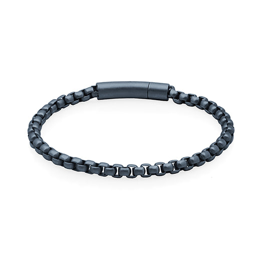 CJ Steelx 5mm Round Box Chain Bracelet - Blue