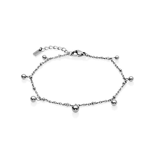 CJ Steelx Bead Droplet Bracelet - Silver