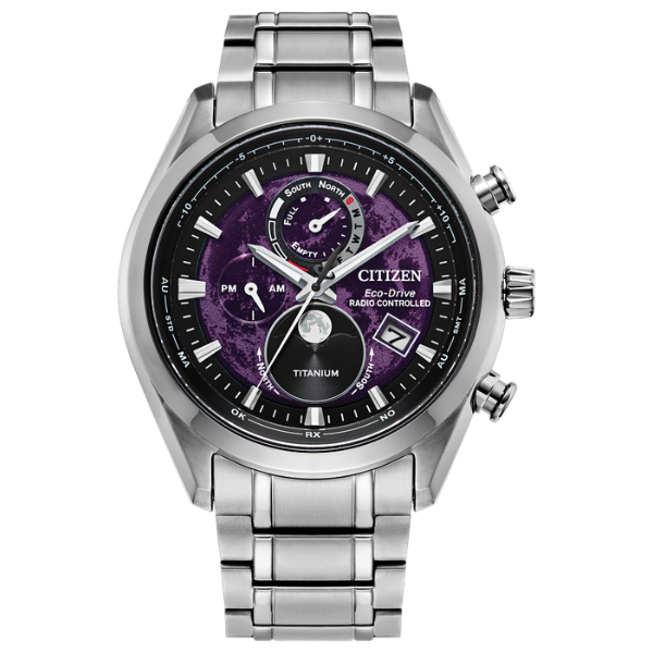 Citizen BY1010-81Z Tsuki-yomi A-T Titanium Men Watch - Purple