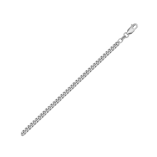 18" 18K White Gold Curb Necklace
