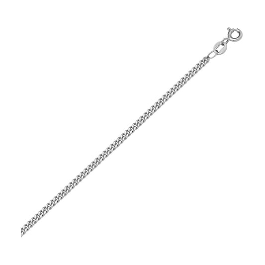 18" 18K White Gold Curb Necklace