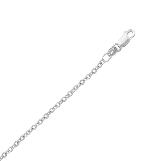 18" 14K White Gold Open Cable Chain Necklace
