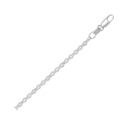 18"-18K-White-Gold-Cable-Necklace---2.8-gm