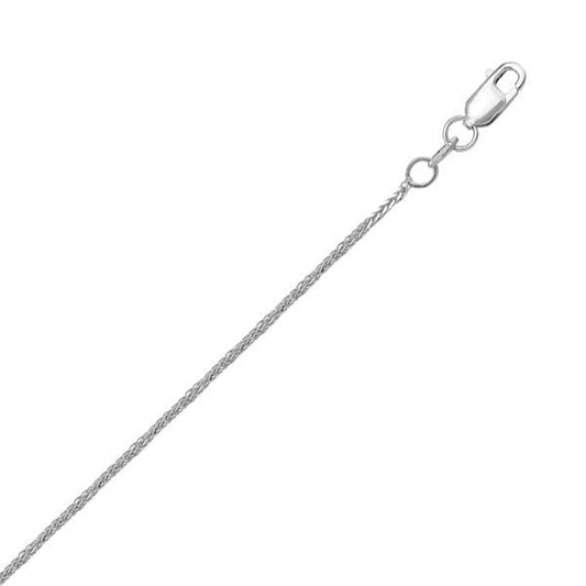 14K-White-Gold-18"-Necklace---Square-Wheat