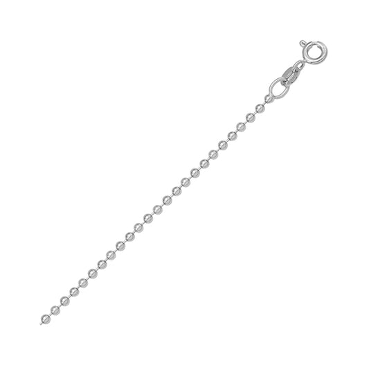 18"-18K-White-Gold-Bead-Necklace---3-gm