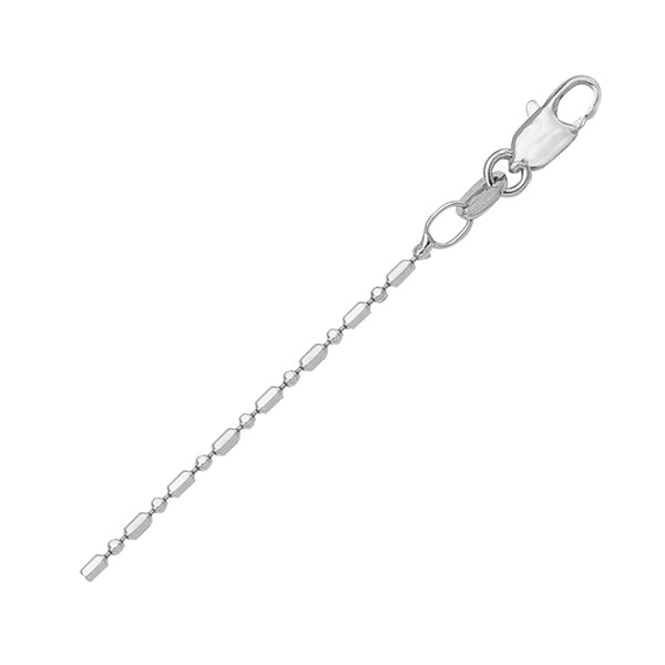 18"-18K-White-Gold-Station-Bead-Necklace---2.8-gm