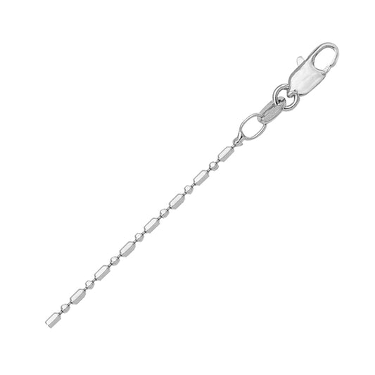 18"-18K-White-Gold-Station-Bead-Necklace---2.8-gm