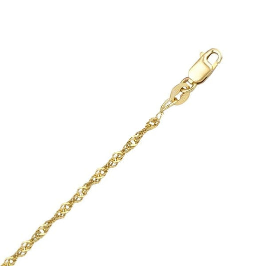 18" 14K Yellow Gold Singapore Chain Necklace