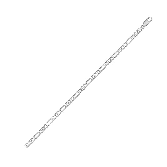 7"-18K-White-Gold-Figaro-Link-Bracelet
