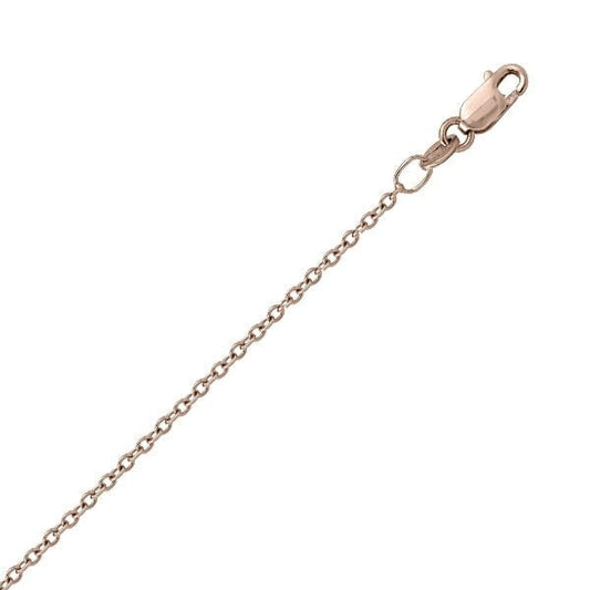 14K-Pink-Rose-Gold-18"-Necklace---Cable