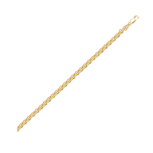 7"-18K-Gold-Hollow-Rolo-Bracelet