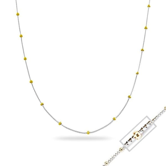 20"-14K-Two-Tone-Gold-Saturn-Box-Chain-Necklace---4.2gm