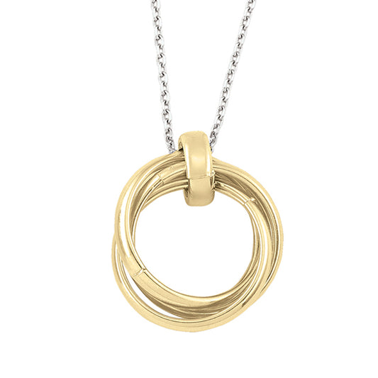 Sterling Silver Fashion Necklace with  Rings Pendant