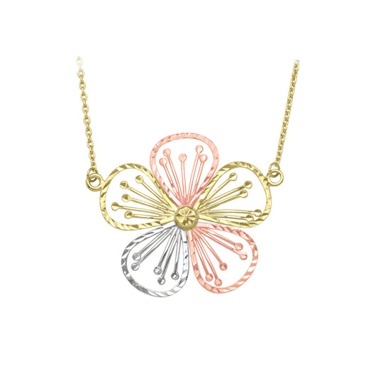 Elegant Real Gold Blossom Shaped Necklace