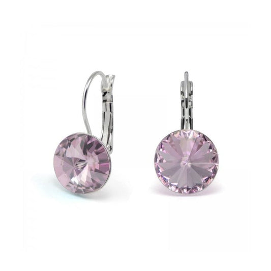 Swarovski Elements Crystal Drop Earrings - Light Amethyst