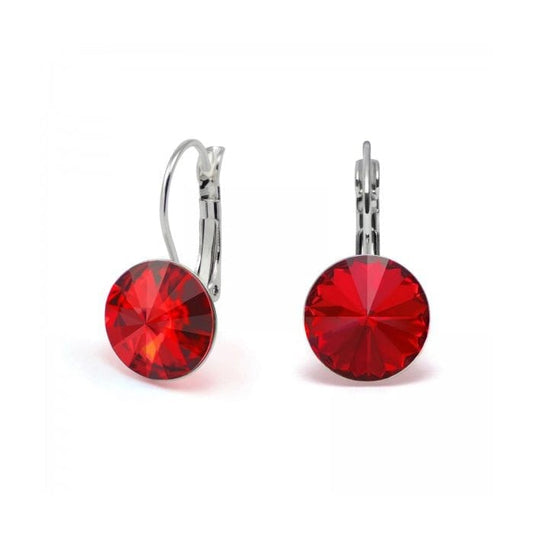 Swarovski Elements Crystal Drop Earrings - Red