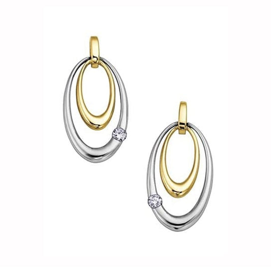 Elegant Real Gold Diamond Stud Earrings