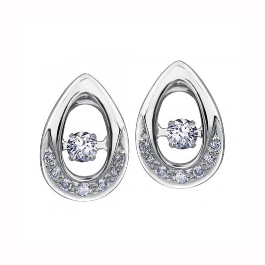 Canadian Diamond Teardrop Earrings in 10K White Gold (0.206 CT. T.W.)