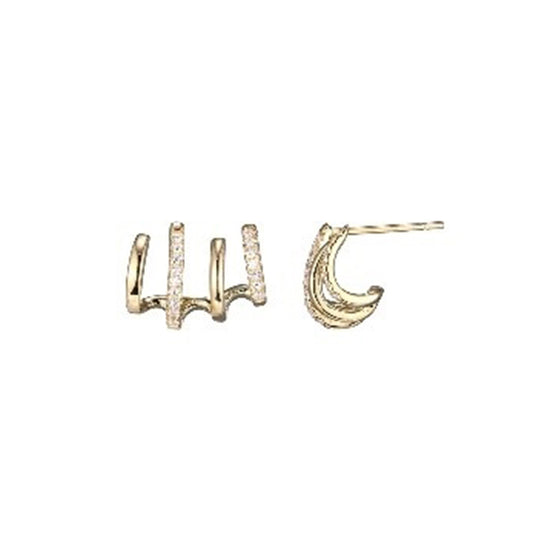 Diamondlite Cubic Zirconia 4-in-1 Illusion Earrings - Gold