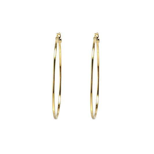 ELLE "Hoops" Sterling Silver 55mm Square Tube Earrings - Gold