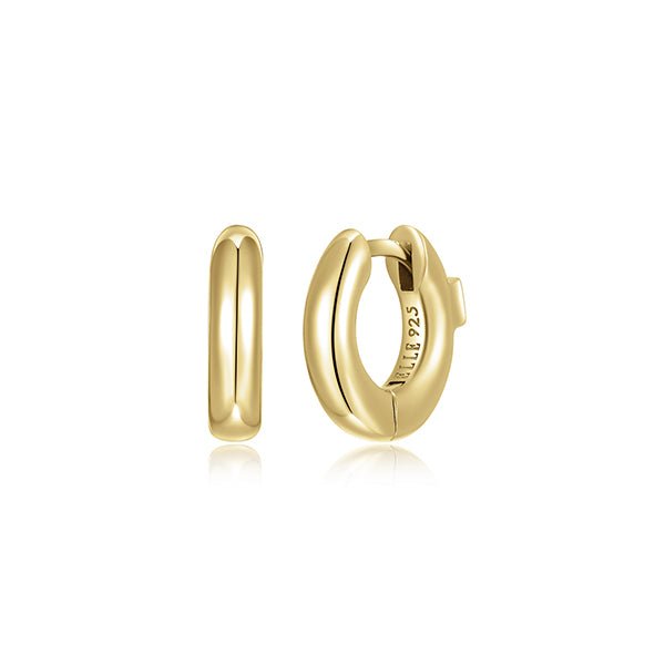 ELLE "Simpatico" 13mm Huggie Hoop Earrings - Gold