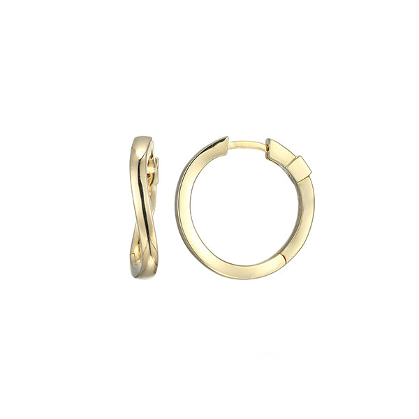 ELLE "Luna" Sterling Silver 20mm Twisted Hoops Earrings - Gold