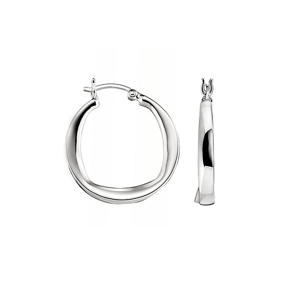 ELLE "Hoops" Sterling Silver New Form Hoop Earrings - Silver