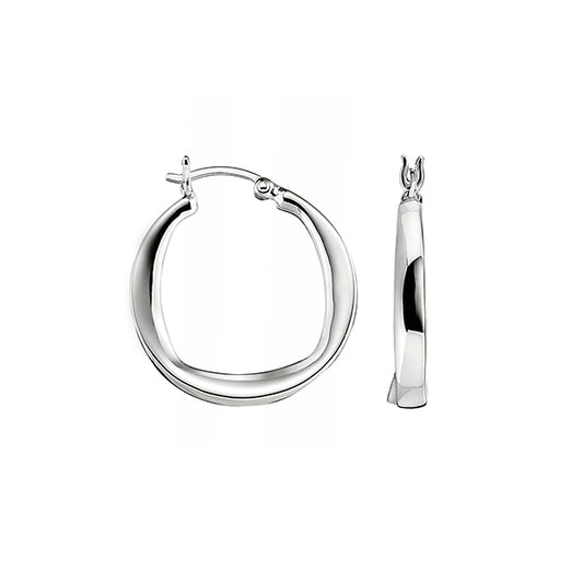 ELLE "Hoops" Sterling Silver New Form Hoop Earrings - Silver