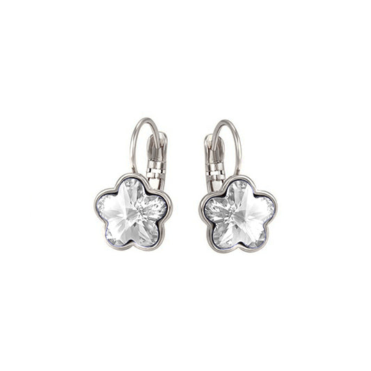 Swarovski Elements Crystal Flower Drop Earrings - Aurora Borealis