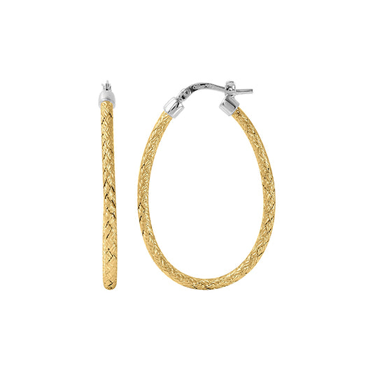 Charles Garnier Sterling Silver "JODY OVAL" 30mm Oval Hoop Earrings - Gold