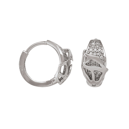Elegant Gold Zirconia Hoop Earrings