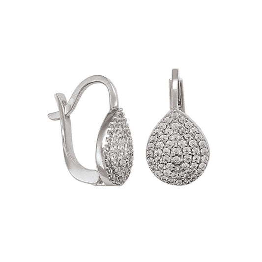 Elegant Genuine Gold Zirconia Drop Earrings