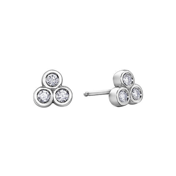 Diamond Stud Earrings in 10K (0.1 CT. T.W.) - Silver