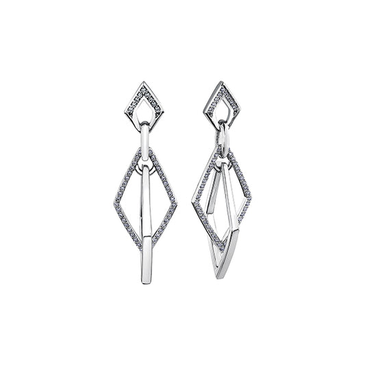 Diamond Earrings in 10K White Gold (0.25 CT. T.W.) - Silver