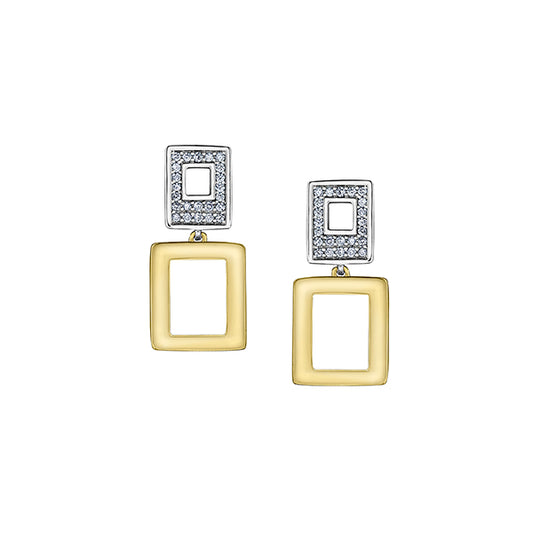 Diamond Stud Earrings in 10K (0.23 CT. T.W.) - Silver and Gold