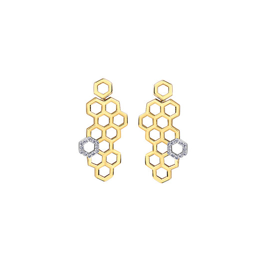 Diamond Stud Earrings in 10K (0.06 CT. T.W.) - Silver and Gold